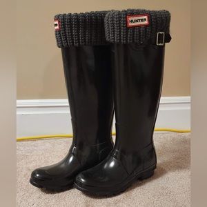 Hunter rain boots and socks